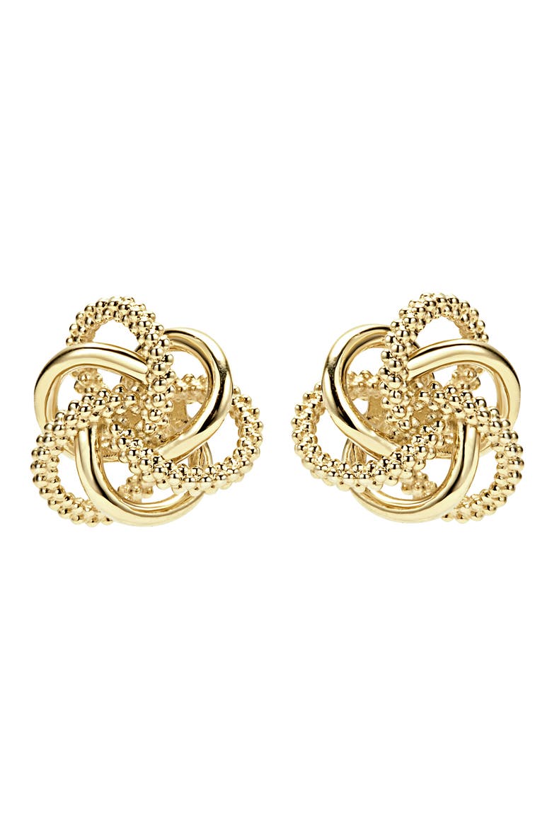 Love Knot 18k Gold Stud Earrings, Main, color, GOLD