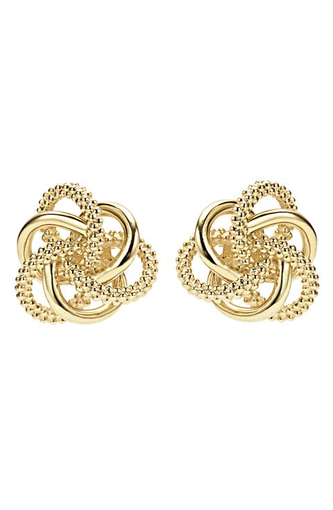 Love Knot 18k Gold Stud Earrings