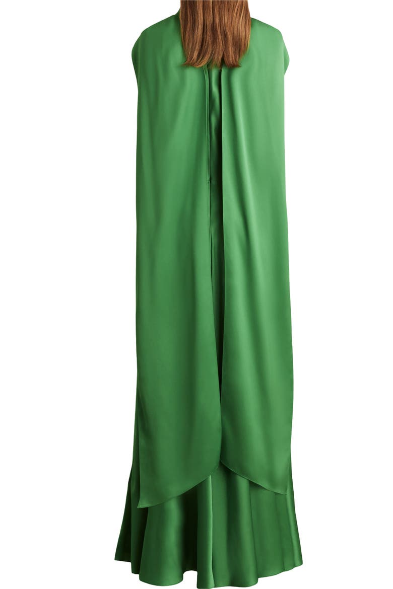 Fae Scarf Detail Satin Gown, Alternate, color, GREEN
