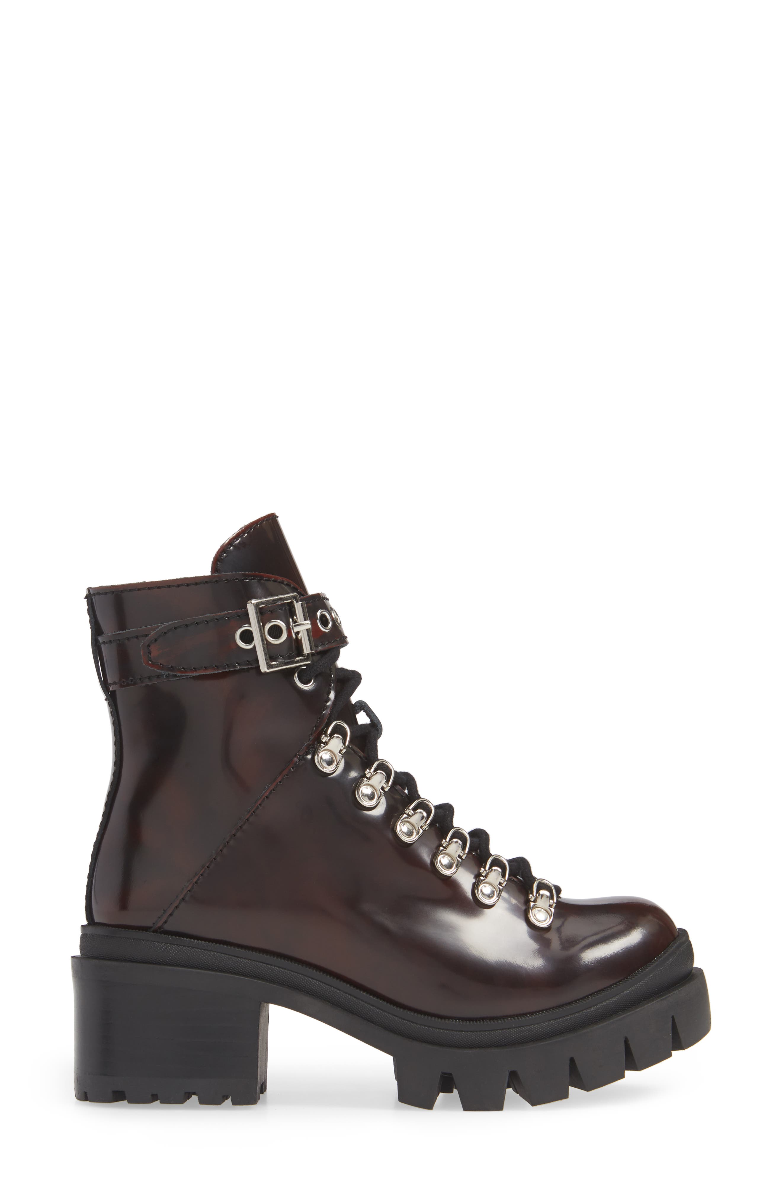 Czech Platform Combat Boot, Alternate, color, WINE BOX