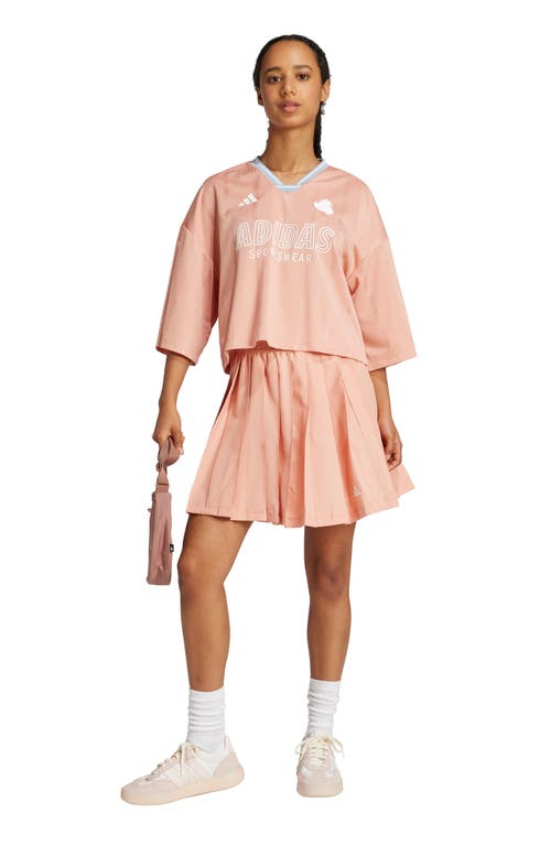 Adidas Originals Adidas Tiro Pleated Miniskirt In Ambient Blush