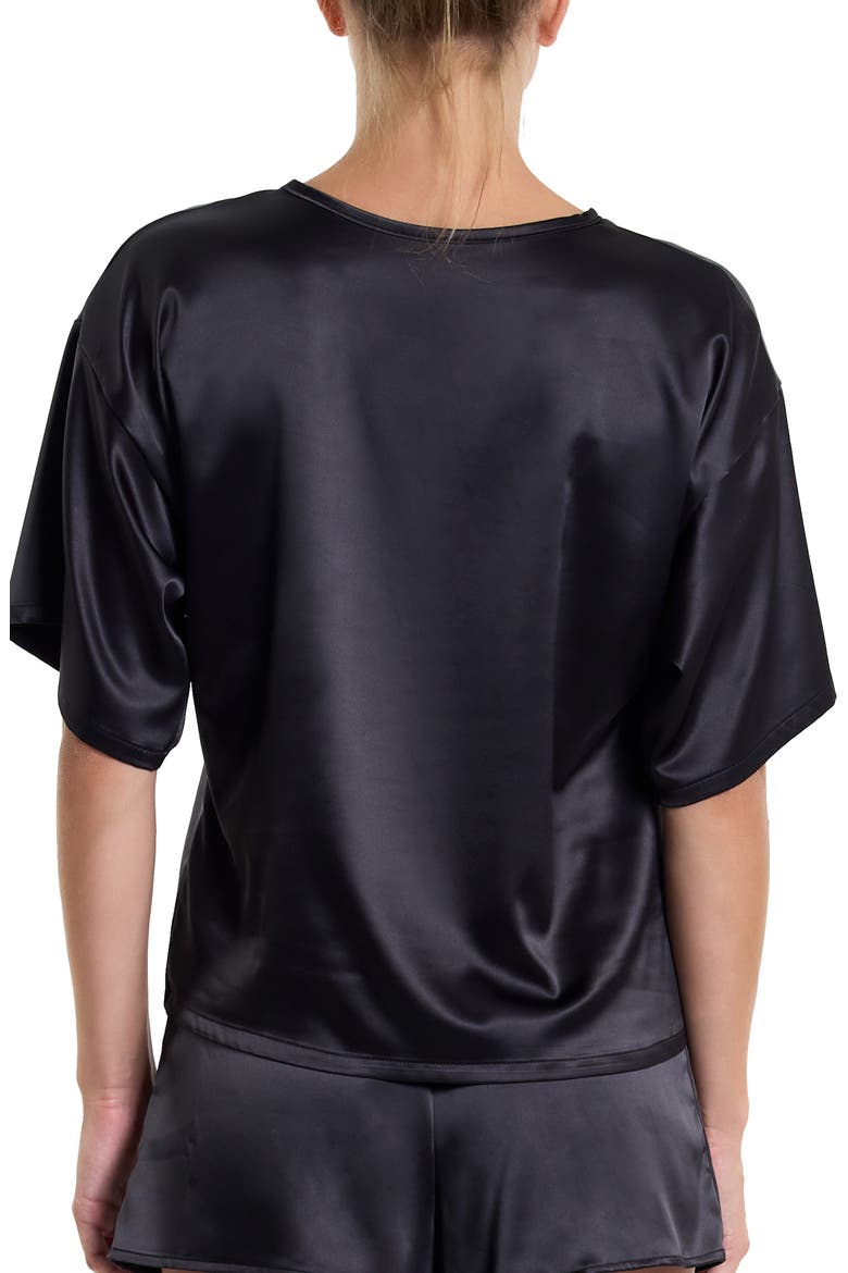 Satin Sleep Top, Alternate, color, BLACK