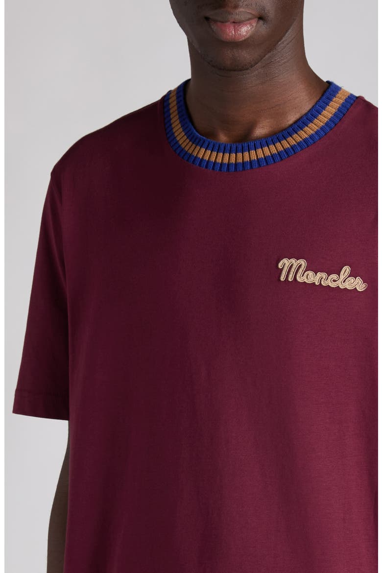 Logo Embroidered Cotton T-Shirt, Alternate, color, GOTH RED