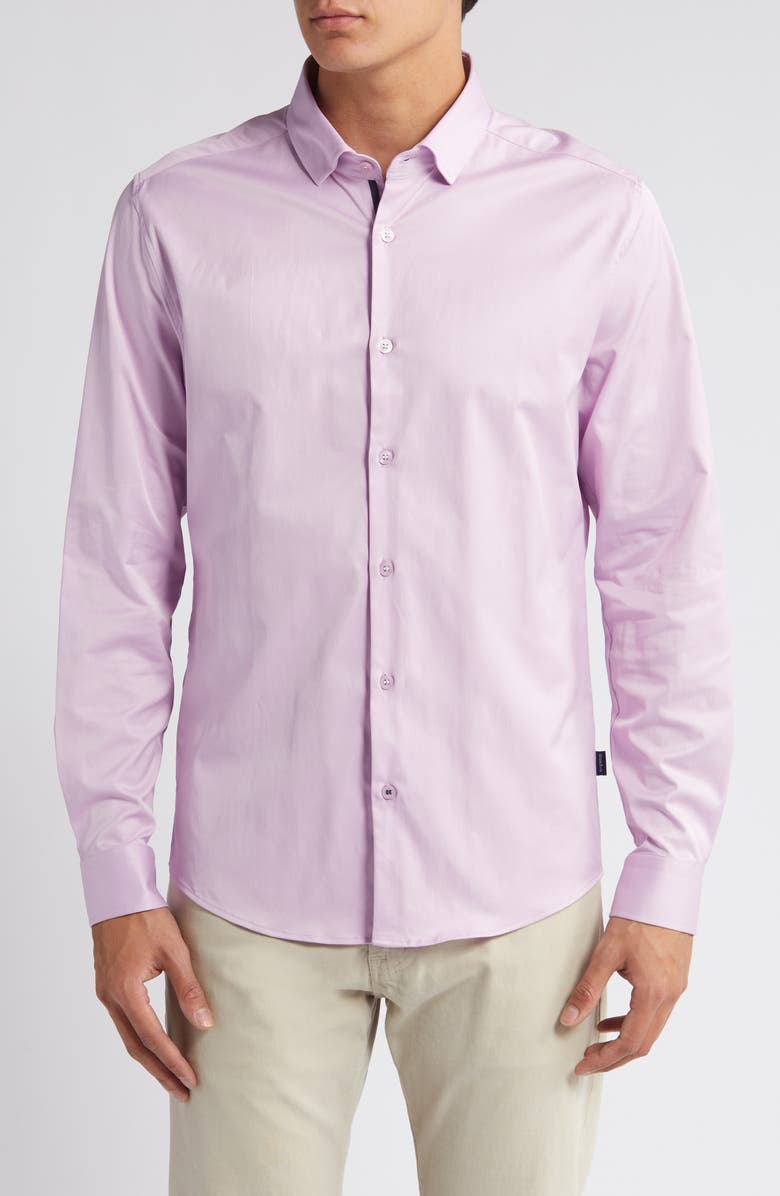 Stone Rose Solid DryTouch<sup>®</sup> Performance Button-Up Shirt, Main, color, 