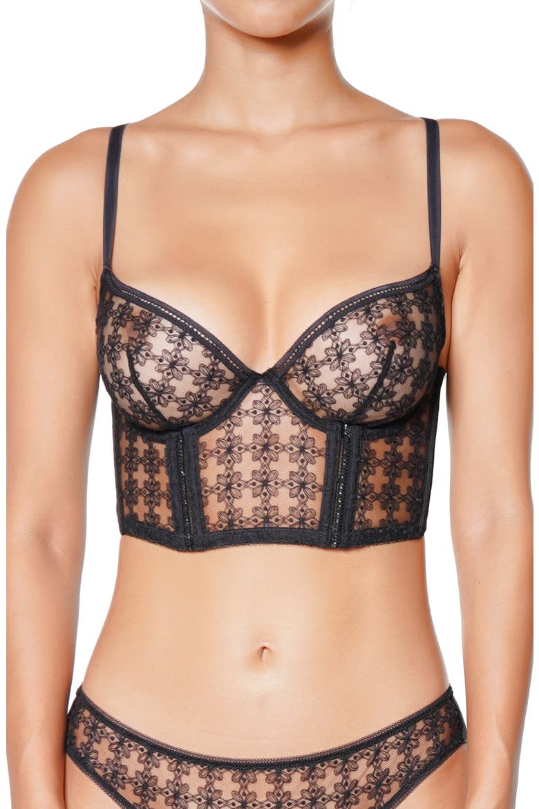 Caf Fleur Bustier, Main, color, BLACK