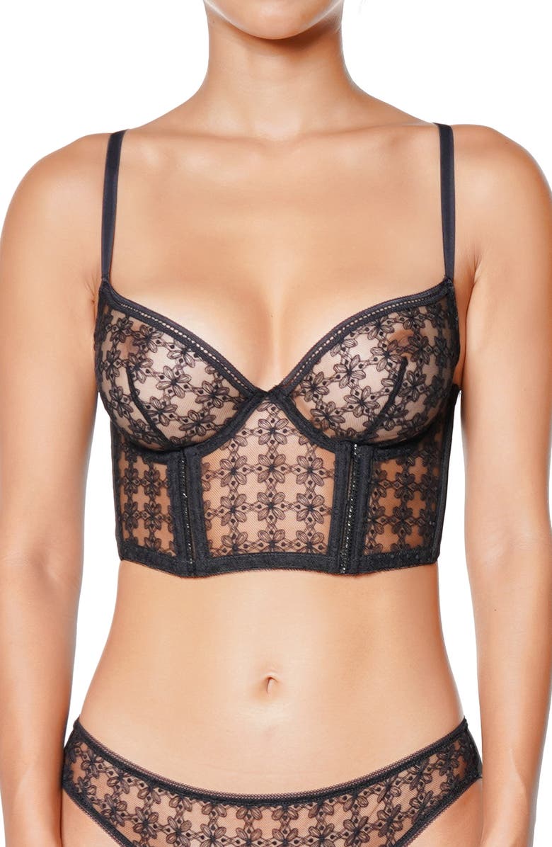 Huit Caf Fleur Bustier, Main, color, Black