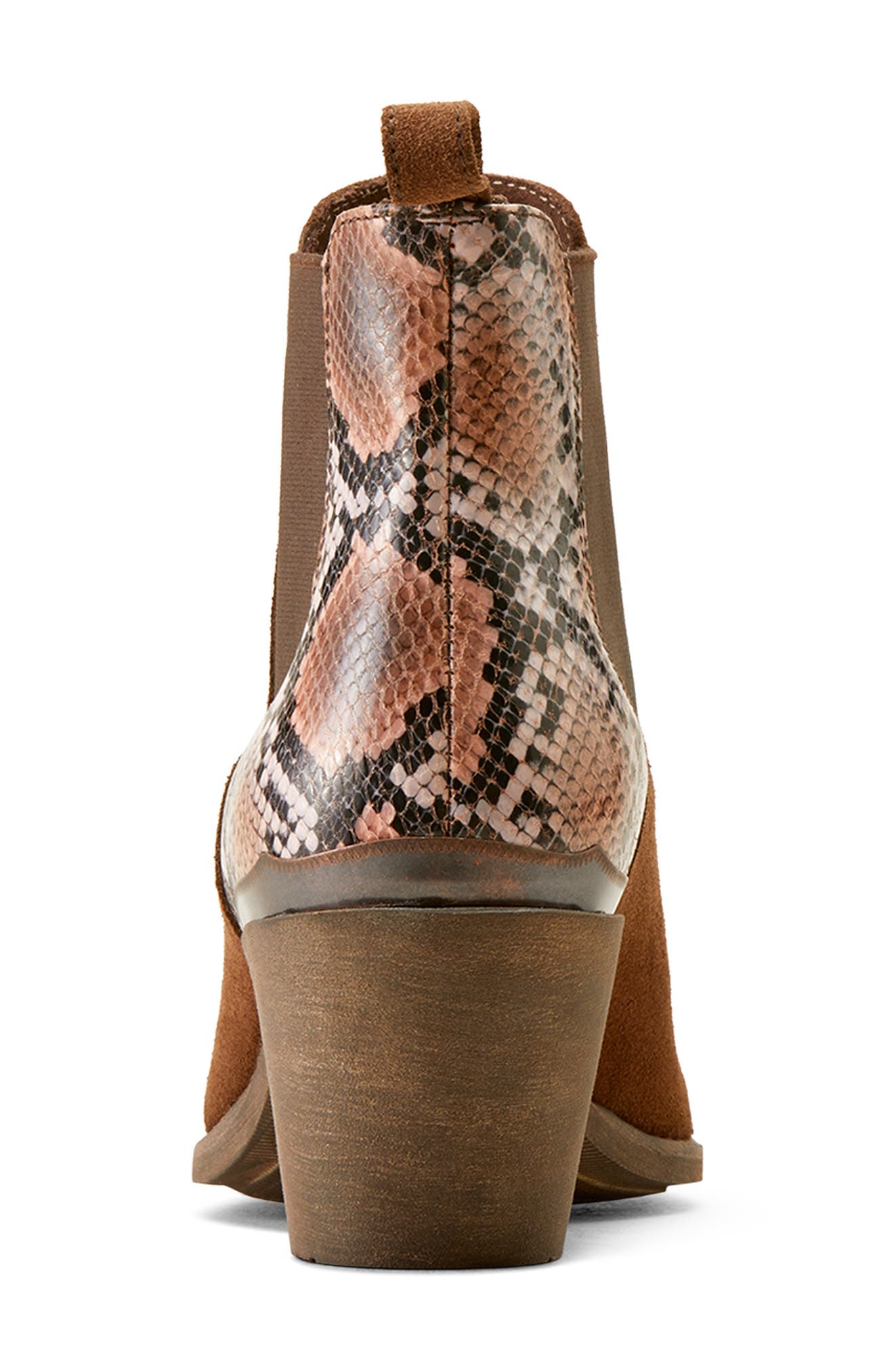 Ariat Bradley Western Chelsea Boot, Alternate, color, Cafe Suede/ Desert Snake Print