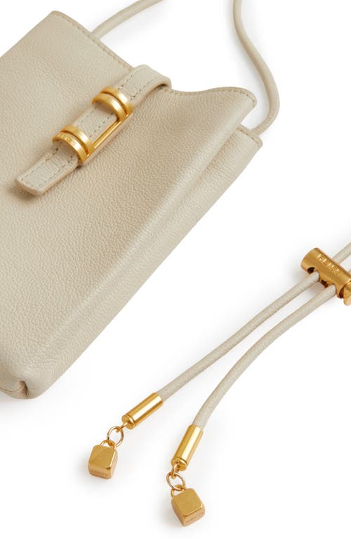 Reiss Vienna Leather Crossbody Phone Bag In Neutral