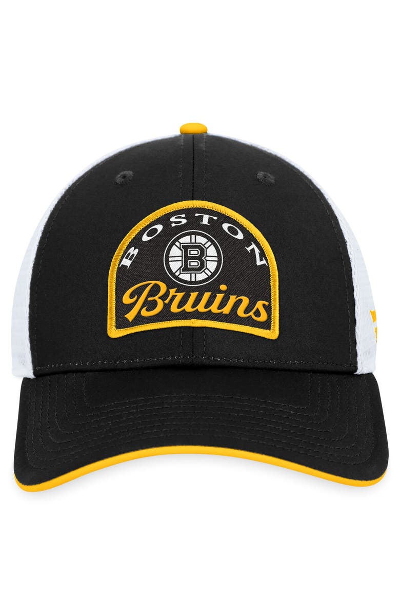 FANATICS Men's Fanatics Branded Black/White Boston Bruins Fundamental Adjustable Hat, Alternate, color, Black