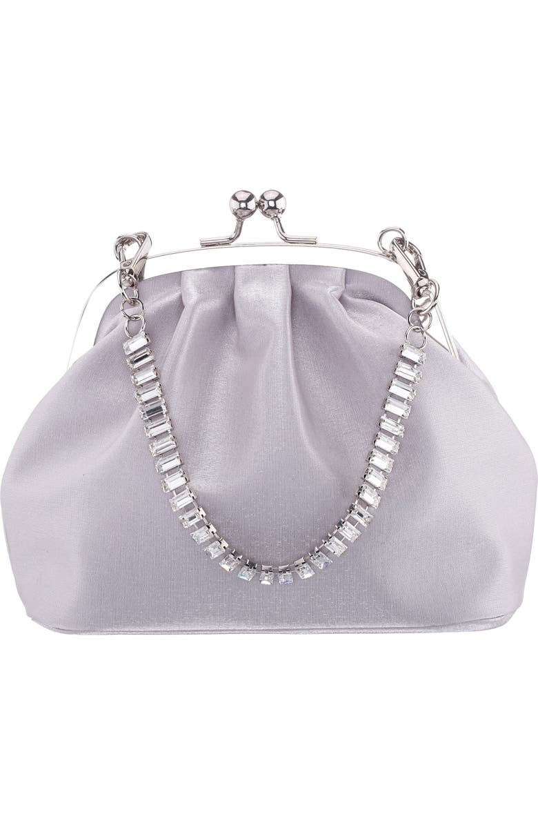 Nina Elsbeth Crystal Clutch, Main, color, Silver