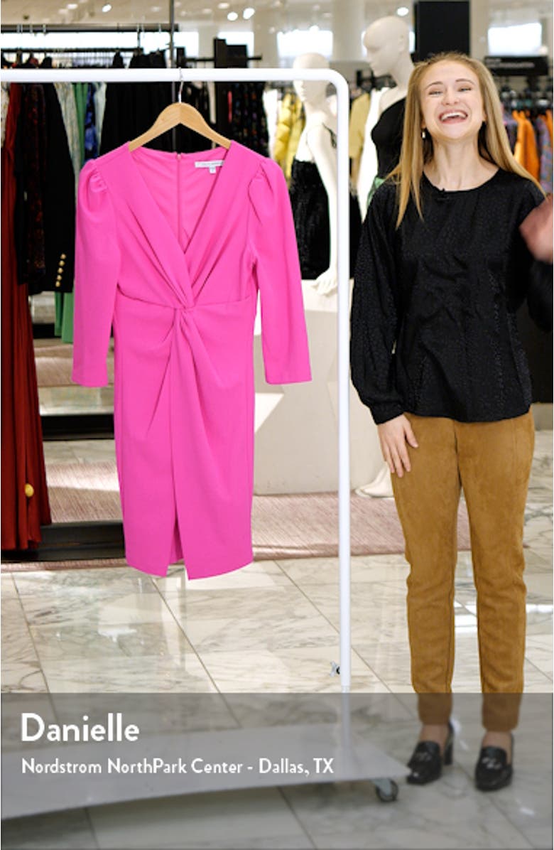 Knotted Three-Quarter Sleeve Minidress, sales video thumbnail