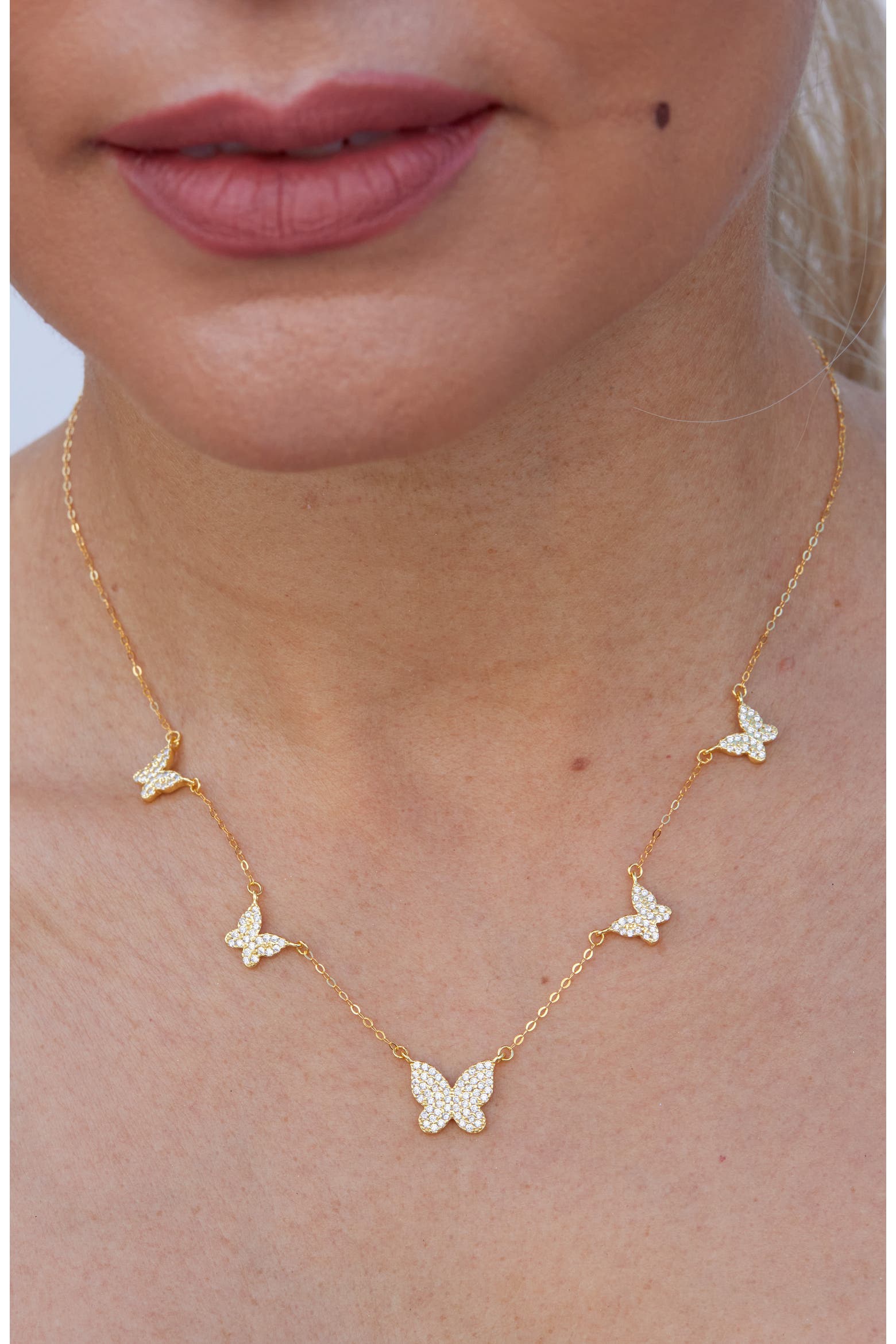Tech Savvy Color SAVVY CIE JEWELS Butterfly Pavé Necklace (Women) | Nordstromrack