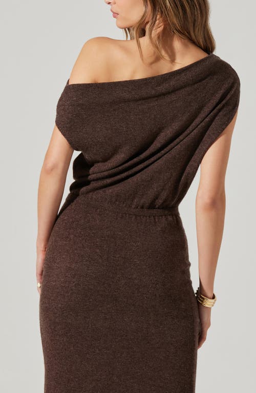 Astr The Label Val Asymmetric Sweater Dress In Brown