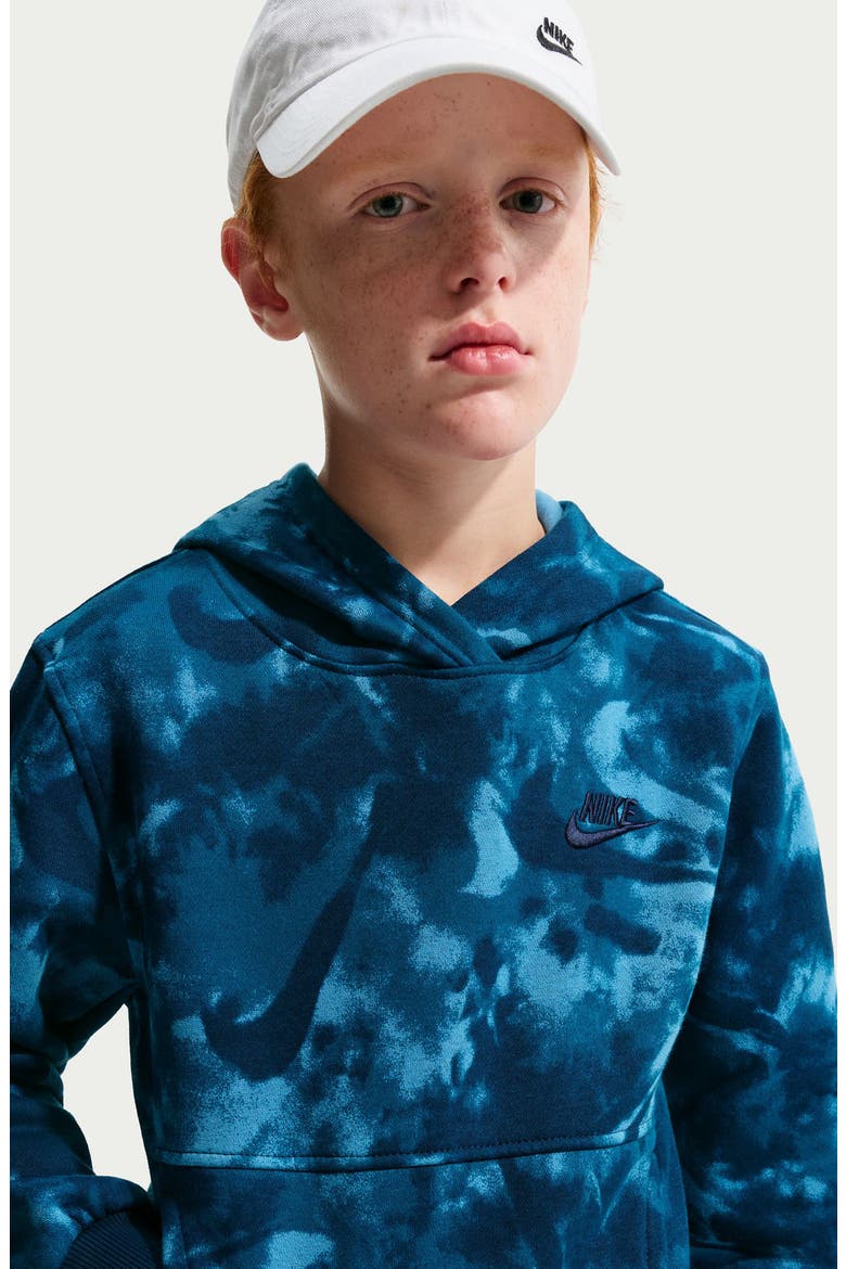 Kids' Sportswear Club Fleece Hoodie, Alternate, color, DUTCH BLUE/ BLUE/ BLUE VOID