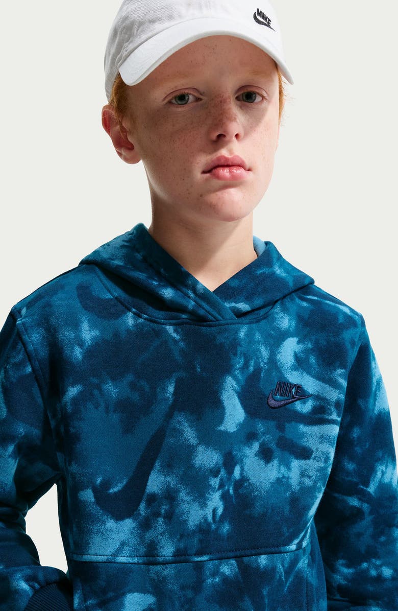 Nike Kids' Sportswear Club Fleece Hoodie, Alternate, color, Dutch Blue/ Blue/ Blue Void