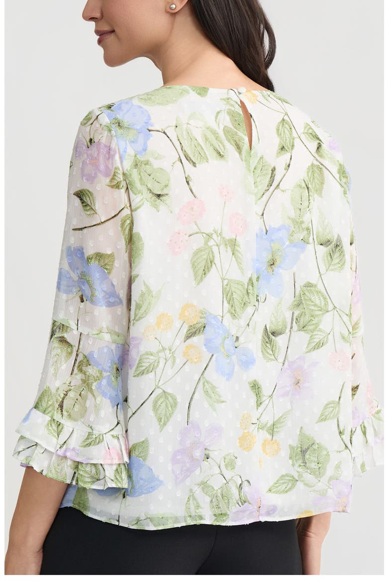 Floral Print Ruffle Sleeve Shirt, Alternate, color, LILY WHITE MULTI