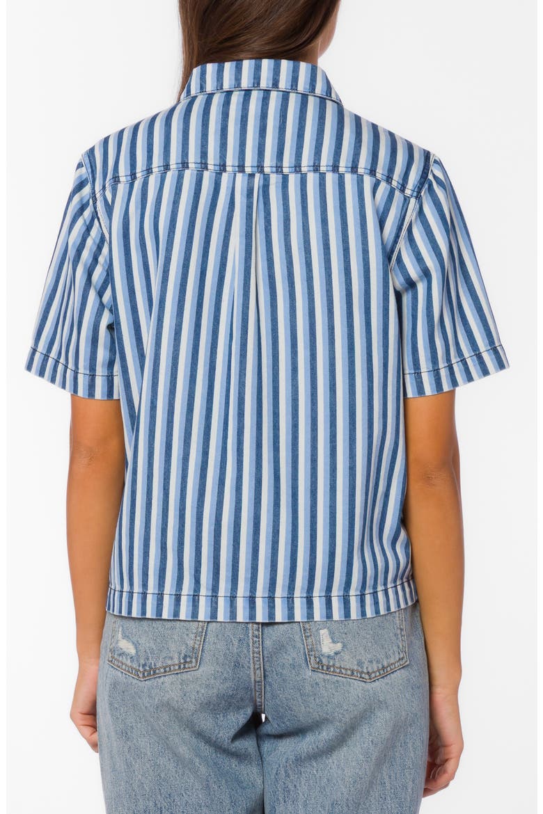Slater Stripe Cotton Denim Button-Up Shirt, Alternate, color, BLUE STRIPE