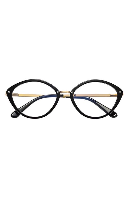 Fifth & Ninth Posie 52mm Cat Eye Blue Light Blocking Glasses In Black