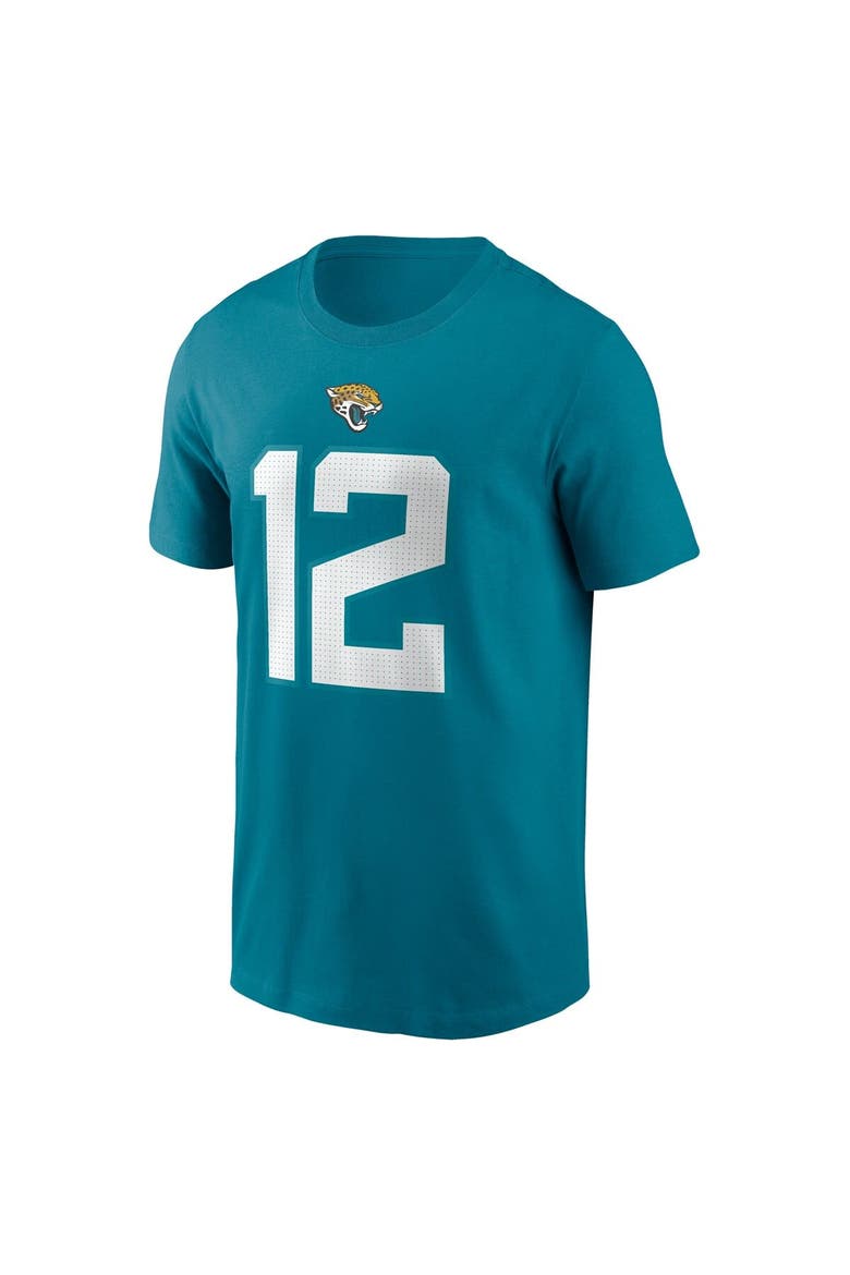 Men's Nike Travis Hunter Teal Jacksonville Jaguars 2025 NFL Draft First Round Pick Name & Number T-Shirt, Alternate, color, Teal
