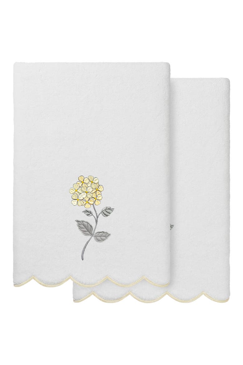 Hydea Scallop Pack of 2 Bath Towels, Main, color, WHITE/ BEIGE