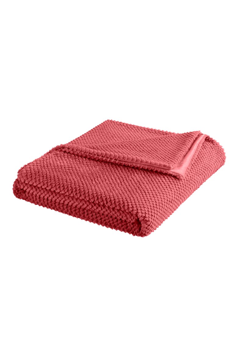 Plush Texture Throw Blanket, Main, color, DEEP ROSE