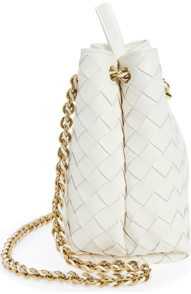 Bottega Veneta Small Andiamo Chain Leather Shoulder Bag, Alternate, color, 9537 Alabaster-Muse Brass