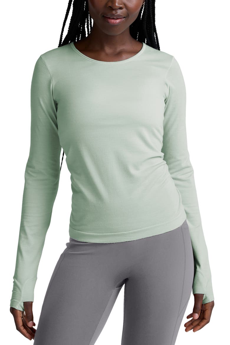 LuxeKnit Merino Wool Blend Crewneck Top, Main, color, MIST SPRAY