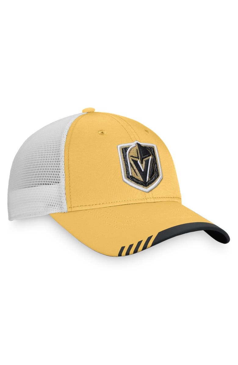 FANATICS Men's Fanatics Branded Gold/White Vegas Golden Knights Authentic Pro Locker Room Logo Trucker Snapback Hat, Alternate, color, 