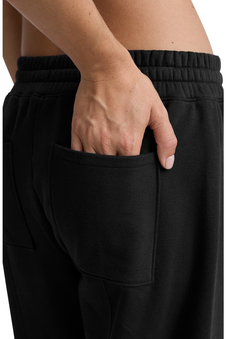 LuxeFleece Barrel Leg Sweatpants, Alternate, color, BLACK