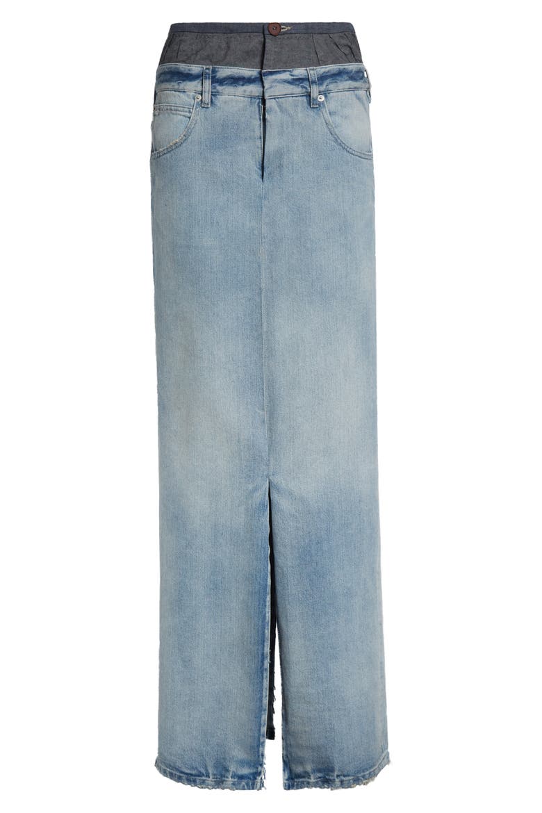 Anonymity of the Lining Denim Maxi Skirt, Alternate, color, LIGHT BLUE