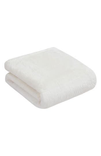 Bcbg Oversize High Pile Fleece Throw Blanket In White