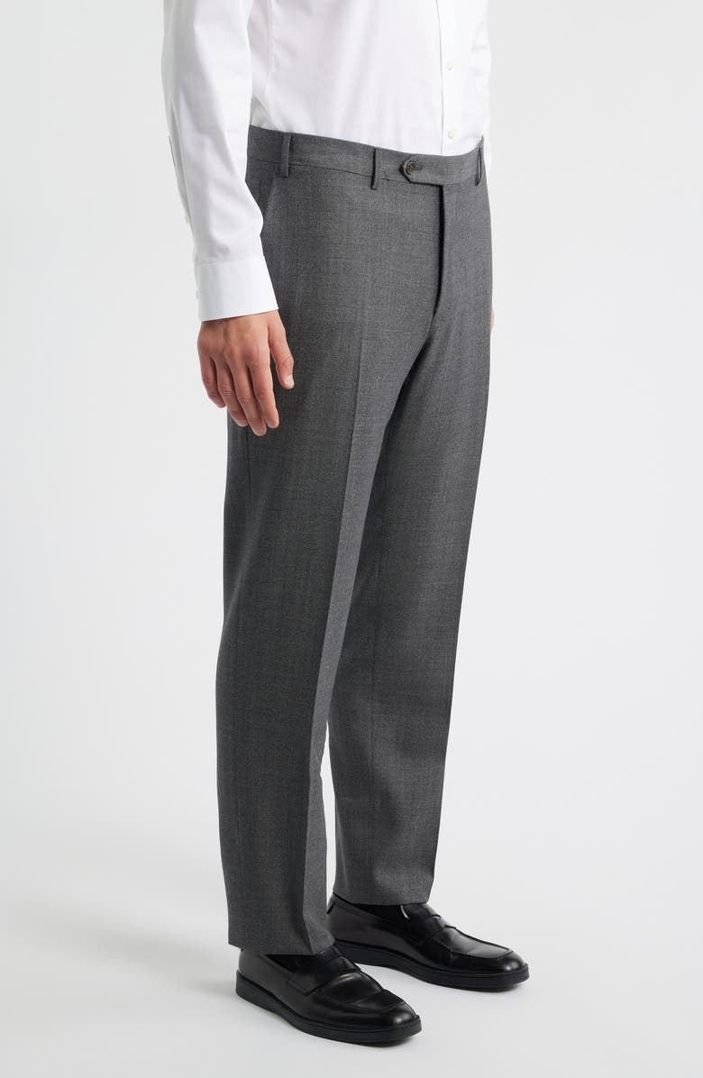 Canali Siena Regular Fit Grey Flat Front Super 130s Wool Dress Pants, Alternate, color, Grey