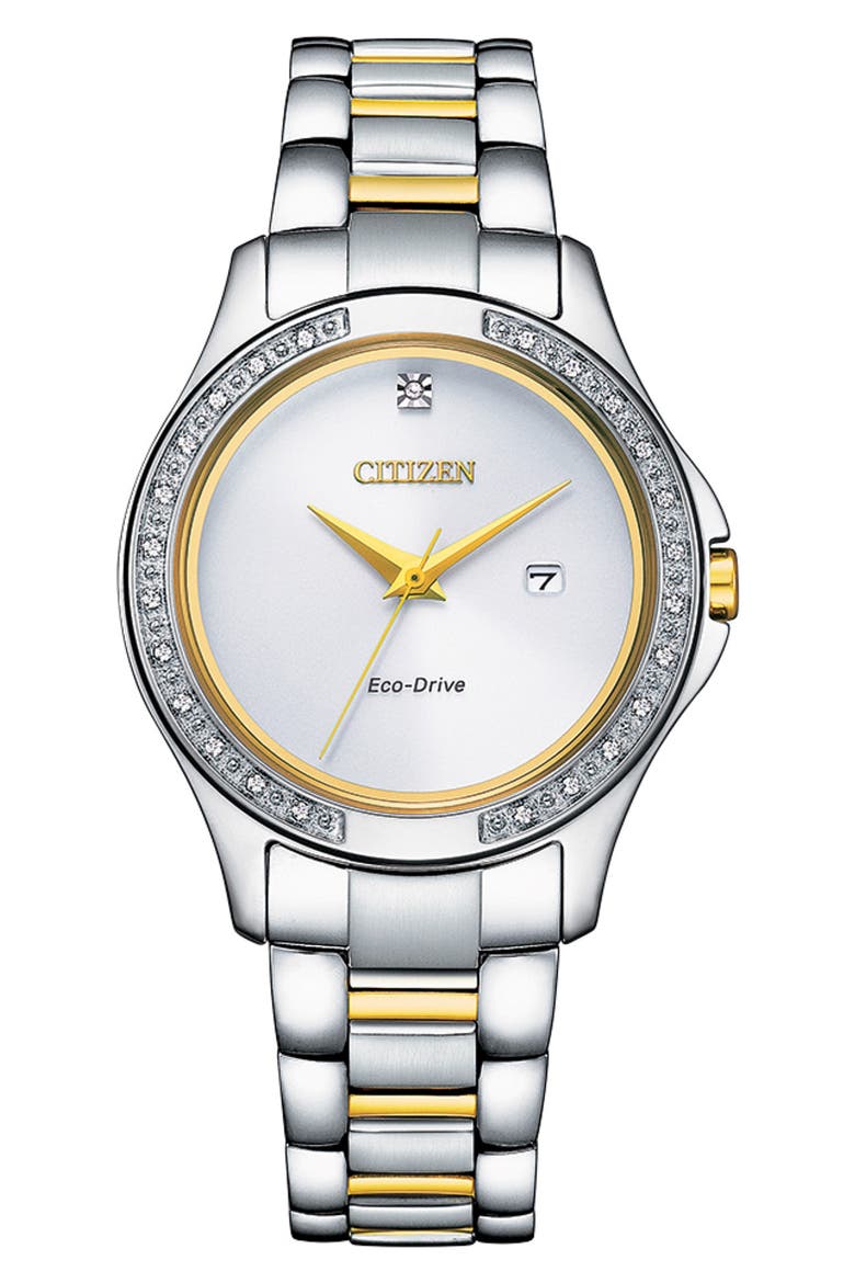 Diamond Two-Tone Bracelet Watch, 32mm, Main, color, TWO TONE