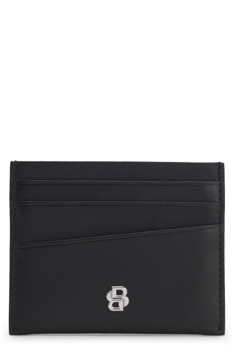 Icon Leather Card Case, Main, color, BLACK