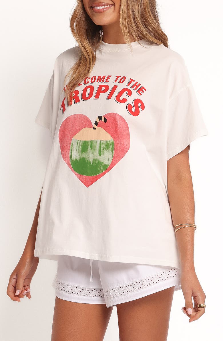 Petal & Pup The Tropics Cotton Graphic T-Shirt, Alternate, color, White