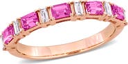 Julianna B. Sapphire & Diamond Semi-Eternity Ring 14k
