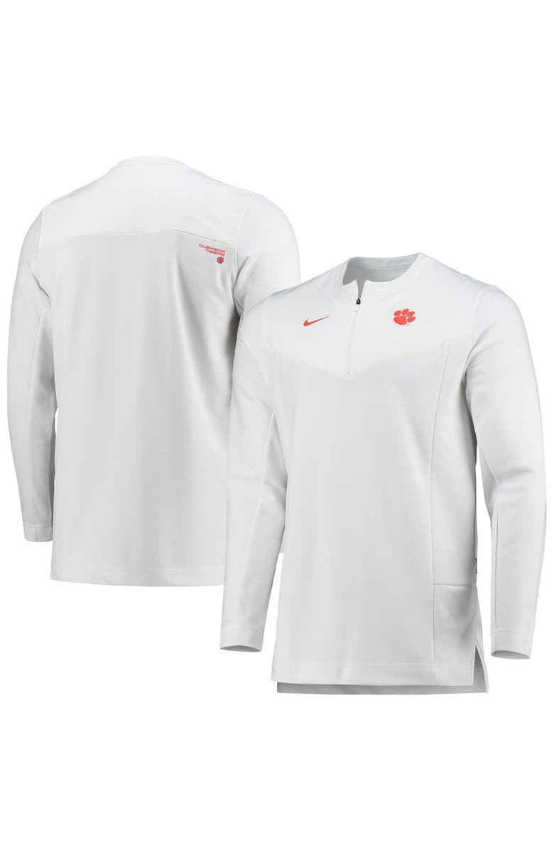 Nike Men's Nike White Clemson Tigers Logo Performance Quarter-Zip Jacket, Alternate, color, 