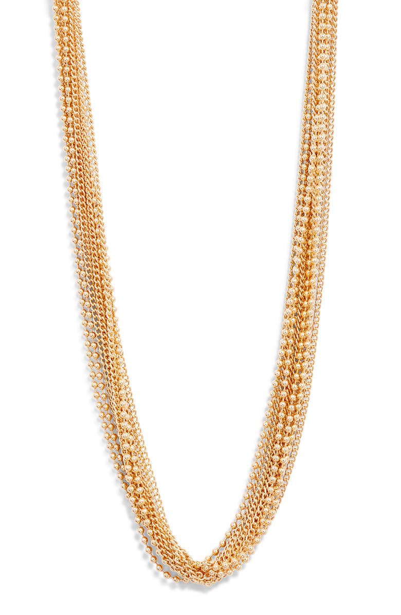 Open Edit Mixed Chain Layered Necklace, Main, color, Gold
