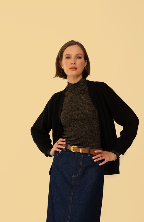 Whimsy + Row Gigi Top In Black Sparkle
