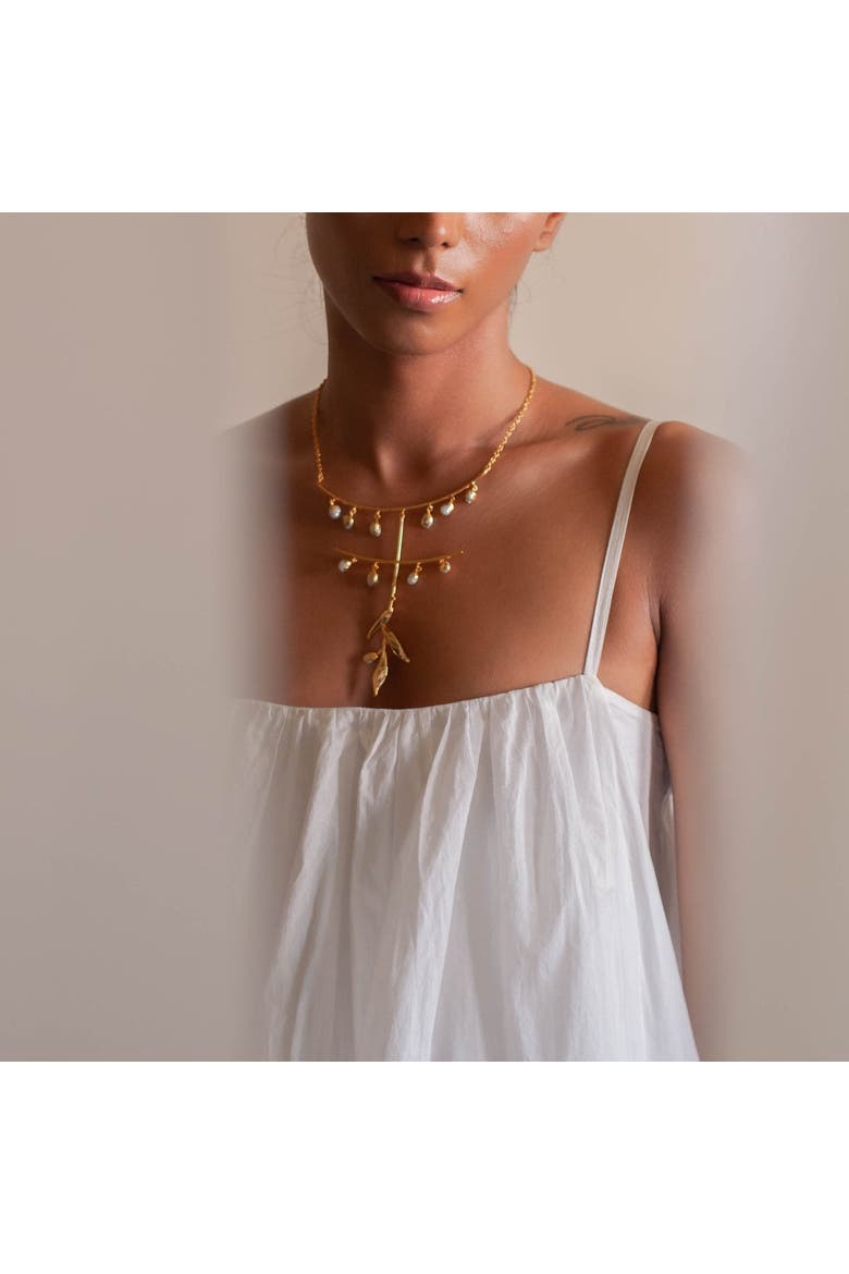 Zuri Necklace, Alternate, color, Gold Plated