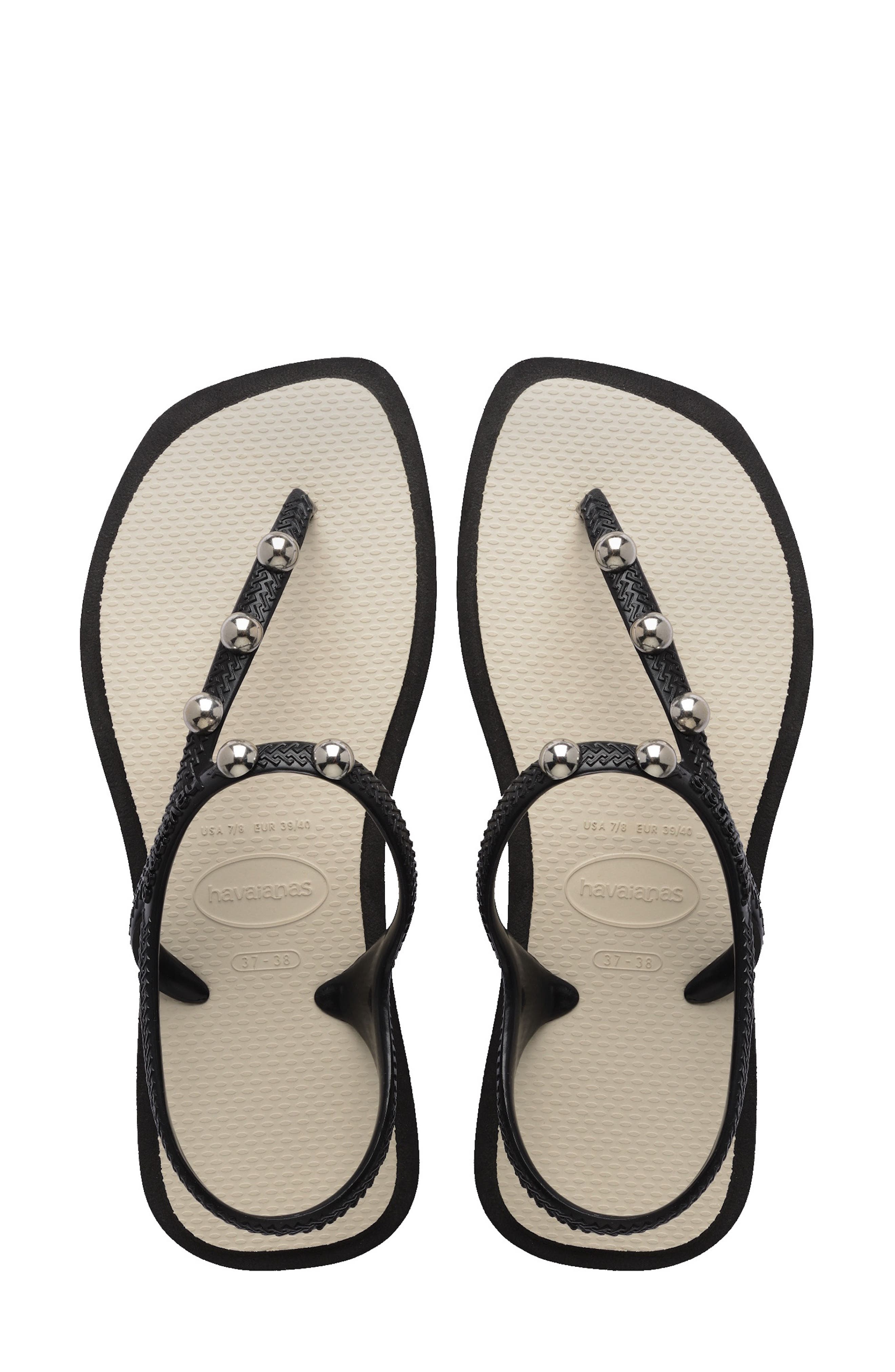 Havaianas Flash Fusion Sandal, Main, color, Black / Beige Straw