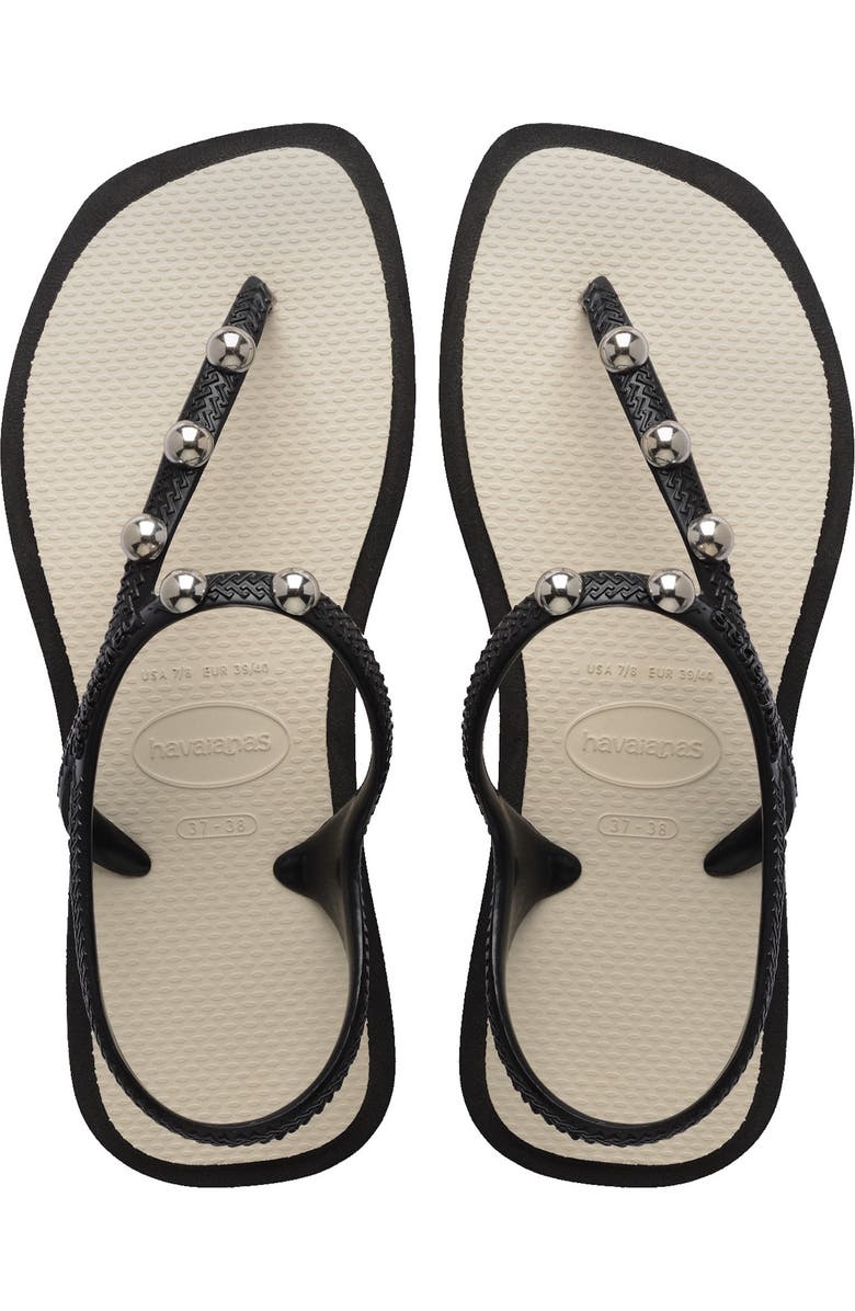 Havaianas Flash Fusion Sandal, Main, color, Black / Beige Straw
