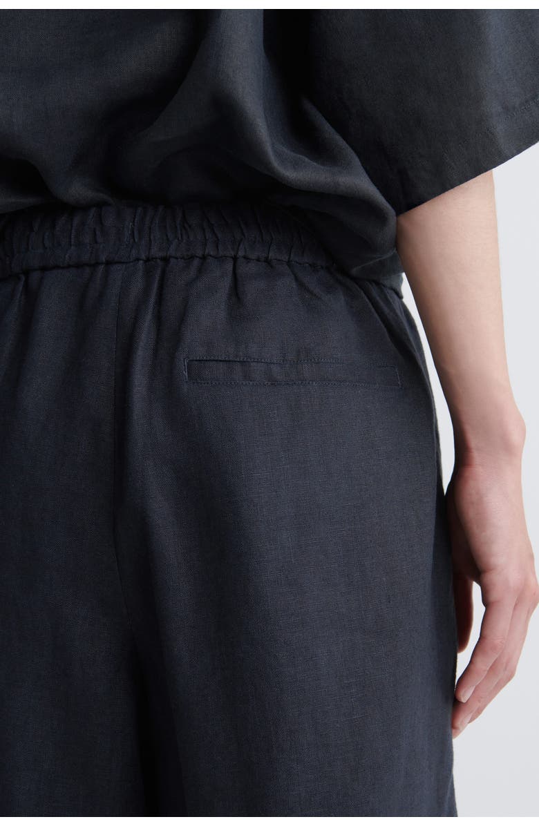 COS Elasticated Linen Shorts, Alternate, color, Blue