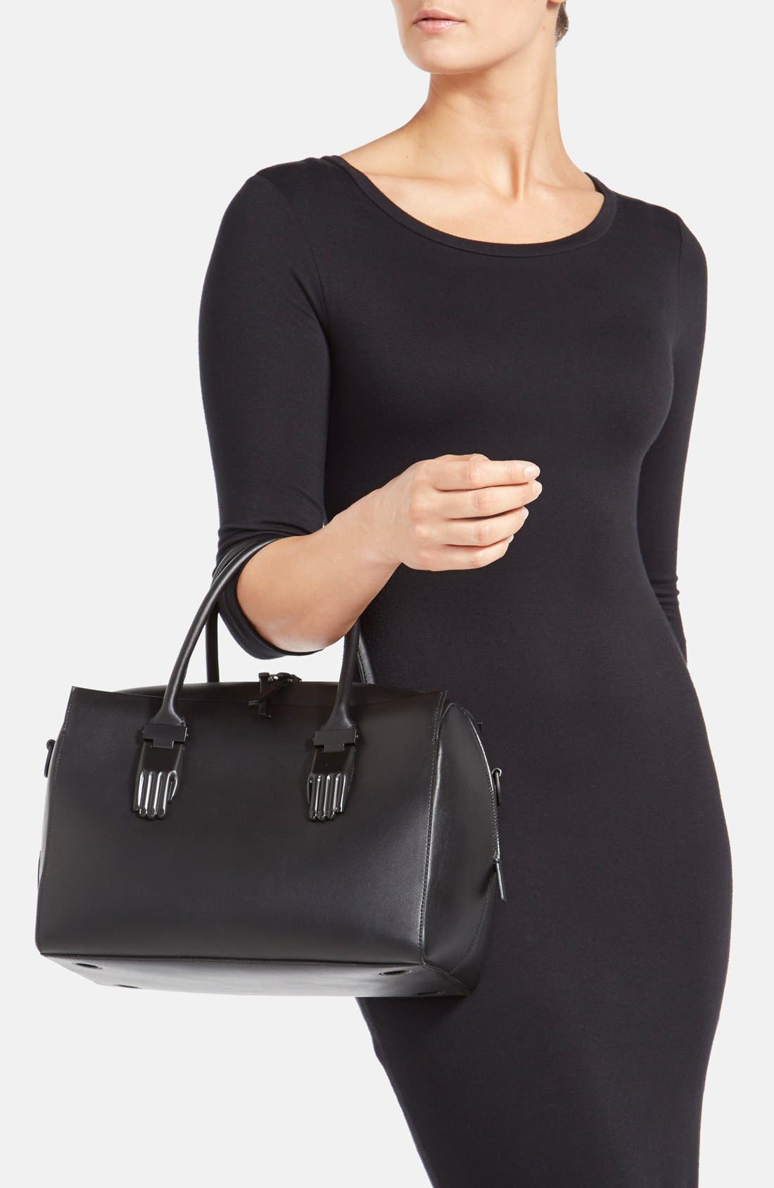 'Lele' Satchel, Alternate, color, BLACK