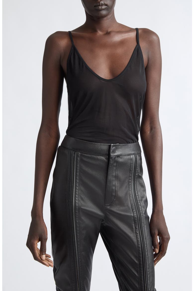 Sheer Crepe Jersey Tank, Main, color, BLACK