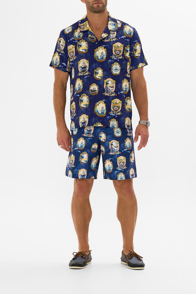 Short Sleeve Camp Collared Shirt Song Of Saint Anthony, Alternate, color, Song Of Saint Anthony