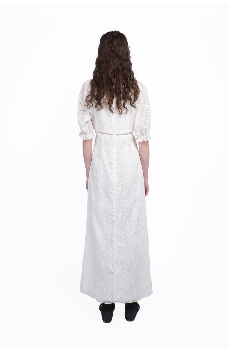 Anna Sui Poppy Embroidered Chiffon Dress, Alternate, color, 