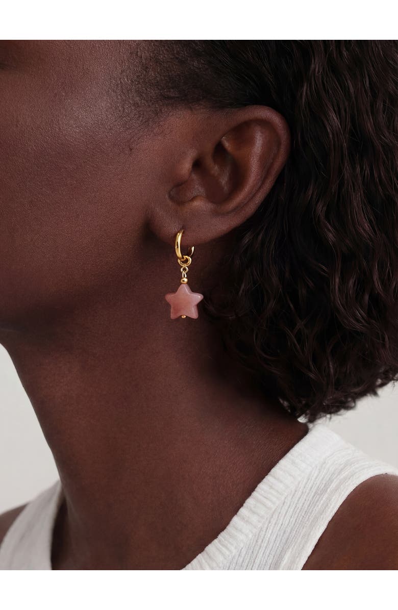 seree Harvest Star Pink Jade stone charm earrings, Alternate, color, Pink