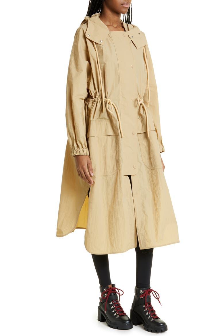 Sologne Nylon Hooded Coat, Alternate, color, BEIGE