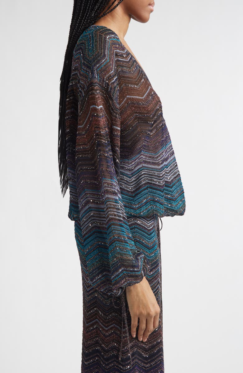 Missoni Zigzag Metallic Sequin Sweater, Alternate, color, Dark Blue Tones